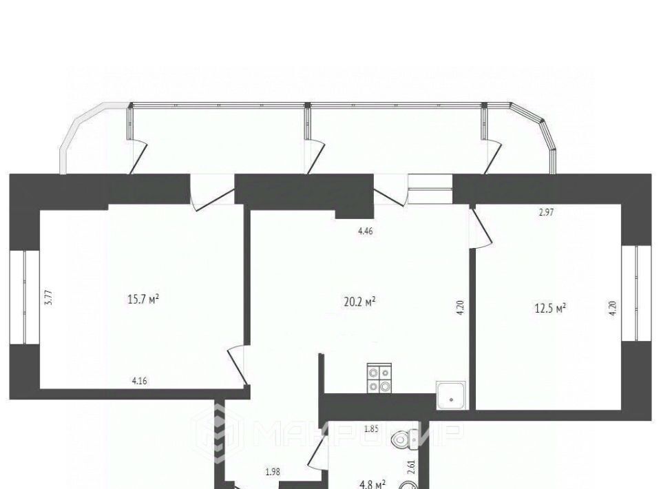 квартира г Сургут ул Мелик-Карамова 4 23А фото 2