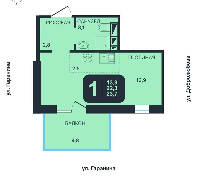 квартира г Новосибирск Золотая Нива ул Гаранина фото 1