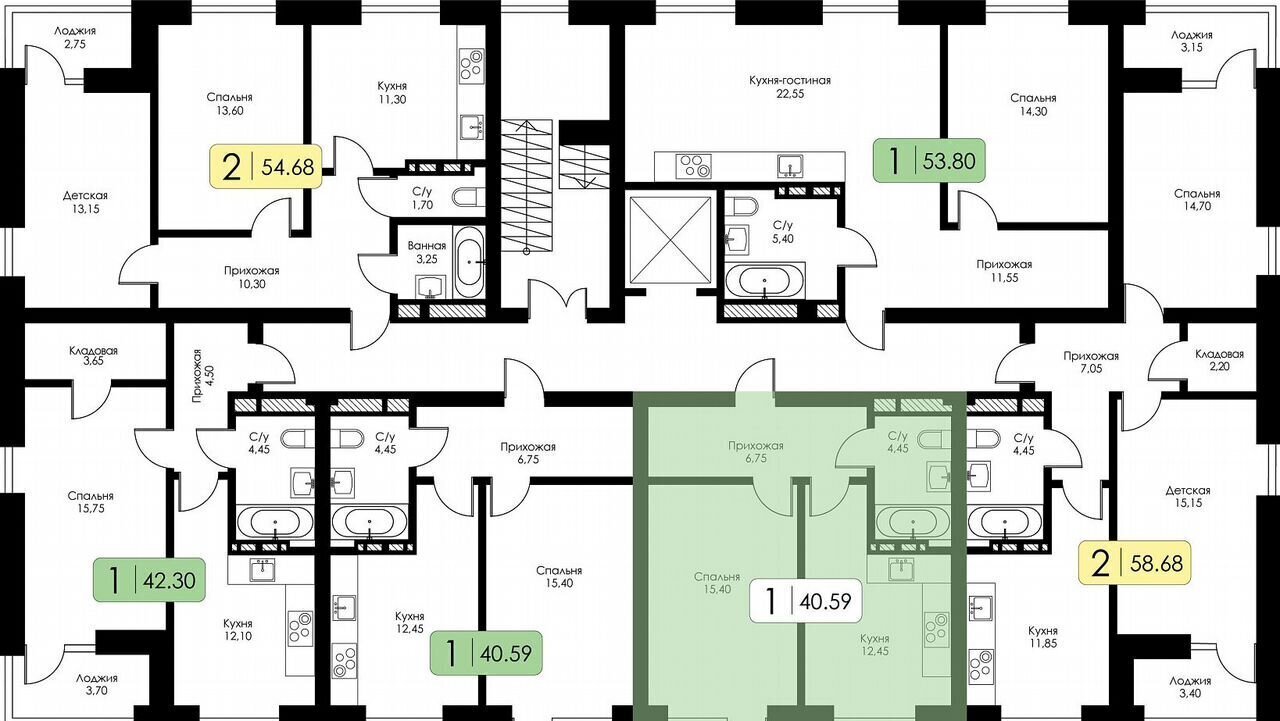 квартира г Смоленск р-н Ленинский ш Краснинское 4 блок-секция 1, 2, 3 фото 22