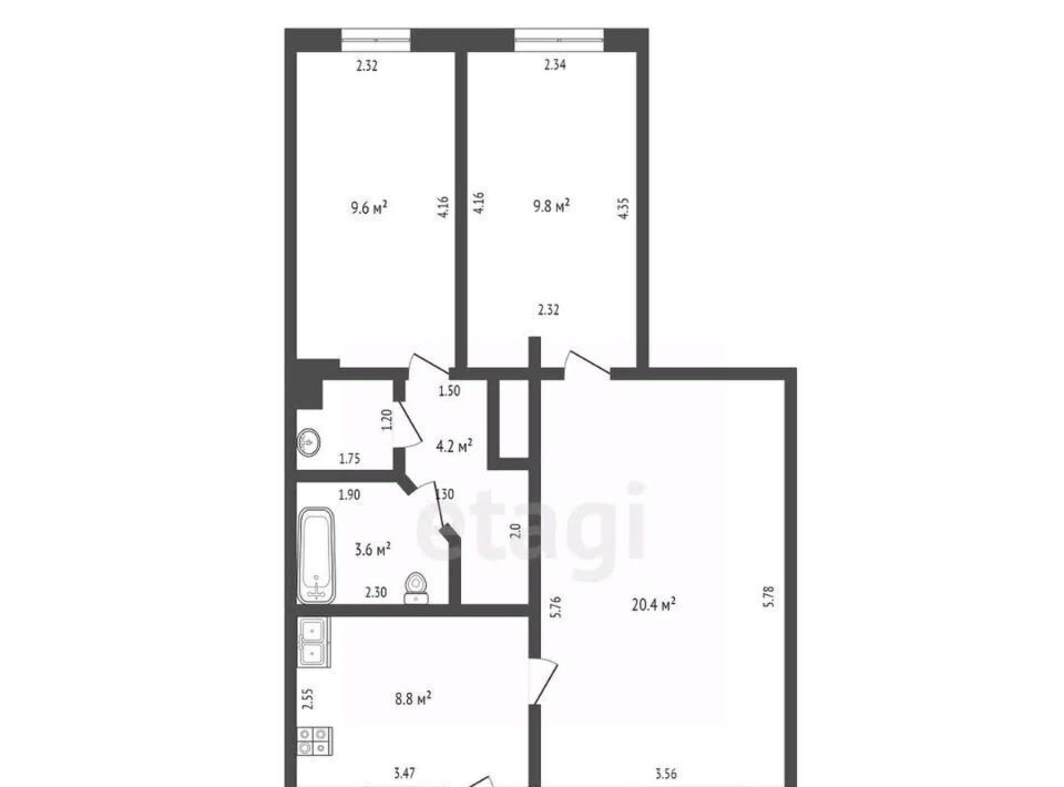 квартира г Таганрог ул Фрунзе 7 фото 2