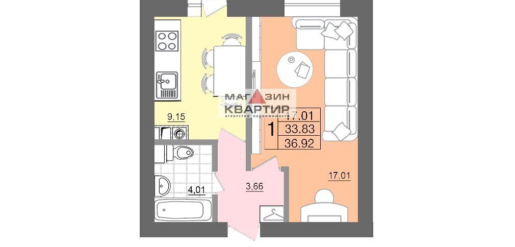 квартира г Смоленск ул Вяземская 34б фото 1