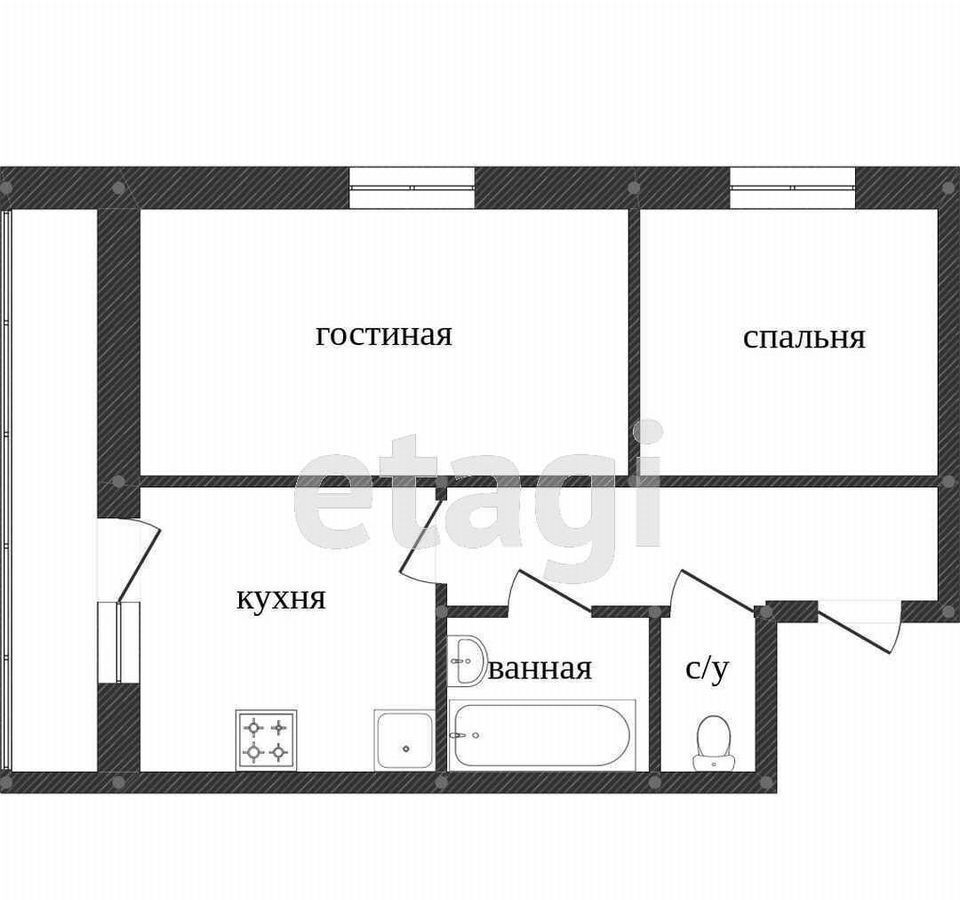 квартира г Кыштым п Тайгинка ул Строителей 20 фото 9