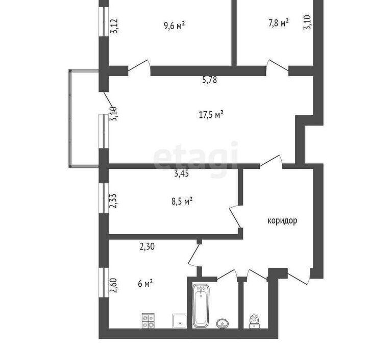 квартира г Ачинск квартал 7Б, 8 фото 1