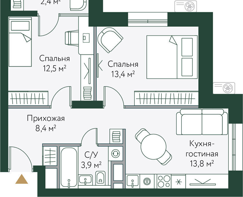 квартира г Волгоград р-н Советский ул Новосибирская 74 фото 1