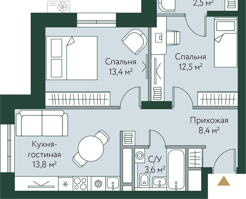 квартира г Волгоград р-н Советский ул Новосибирская 74 фото 1