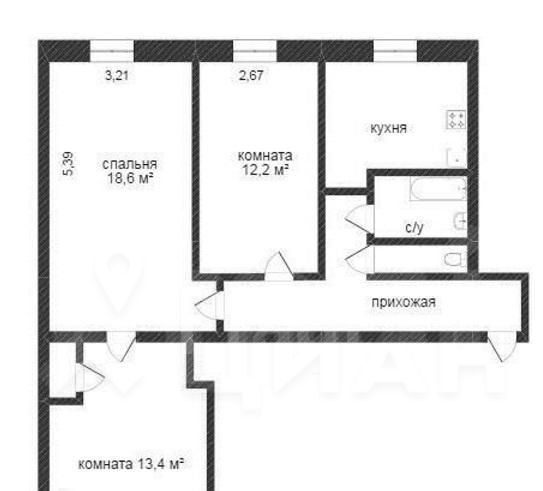 квартира г Старый Оскол микрорайон Лебединец 24А фото 2