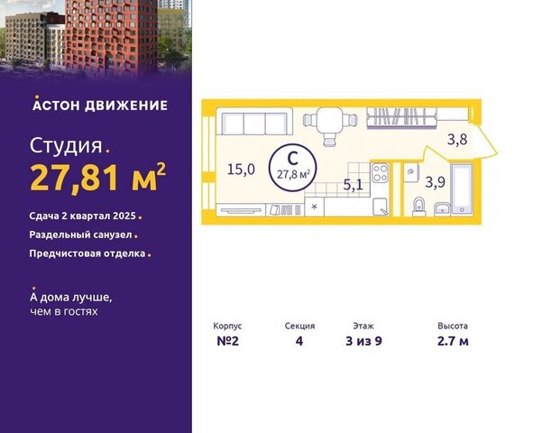 квартира Уралмаш Старая Сортировка жилой район Сортировочный, жилой комплекс Астон. Движение фото