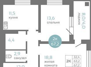 квартира г Красноярск р-н Советский ул Авиаторов 7/2 ЖК МАЭСТРО фото 1
