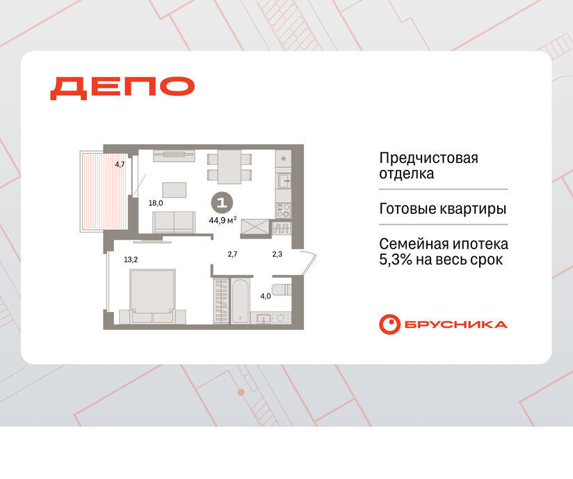 квартира г Екатеринбург Уральская Старая Сортировка ЖК Квартал Депо жилой район Сортировочный фото 1