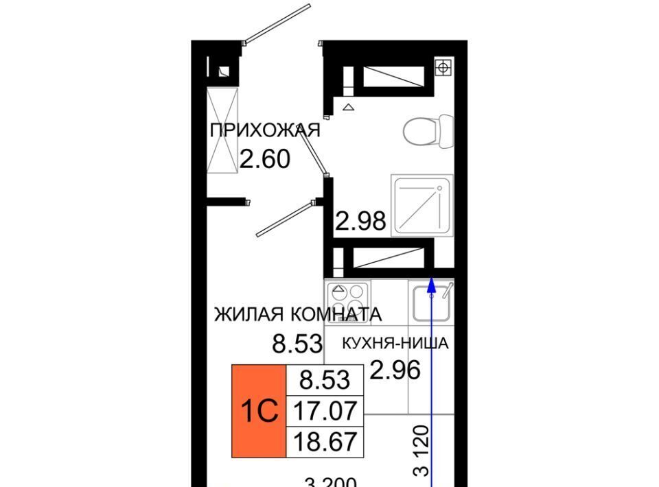 квартира г Ростов-на-Дону р-н Октябрьский пер Нефтекачка ЖК «Октябрь Парк» фото 1