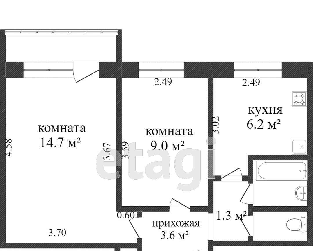 квартира г Кострома мкр Якиманиха м-н, 6 фото 13