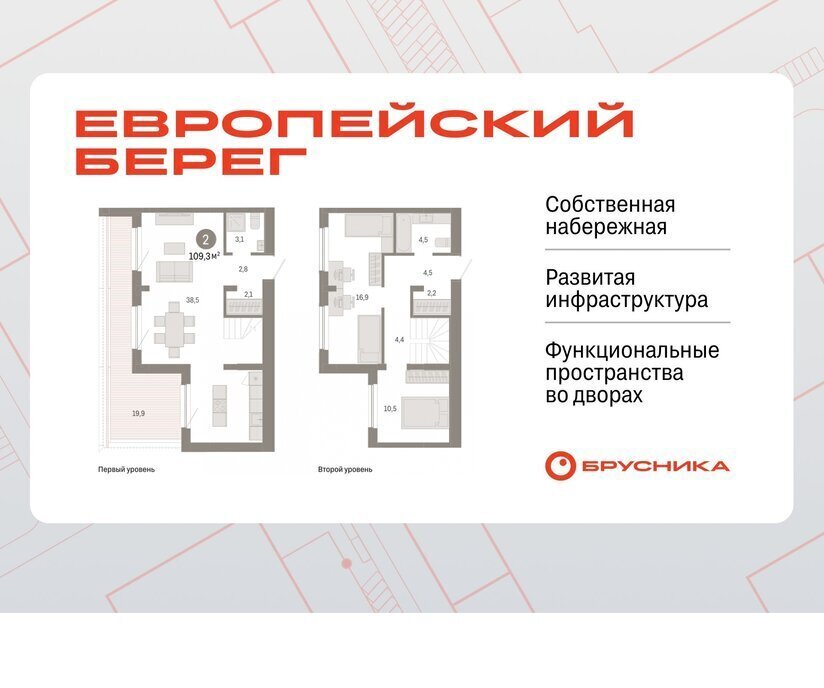 квартира г Новосибирск р-н Октябрьский Речной вокзал ул Большевистская микрорайон «Евроберег» с 49 фото 1