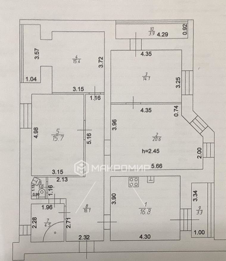 квартира г Казань р-н Приволжский Дубравная ул Дубравная 41к/3 мкр-н Горки-3 фото 21
