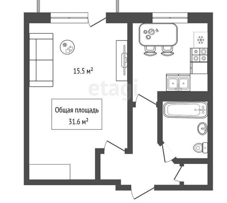 квартира г Бердск ул Комсомольская 38 Речной Вокзал фото 1