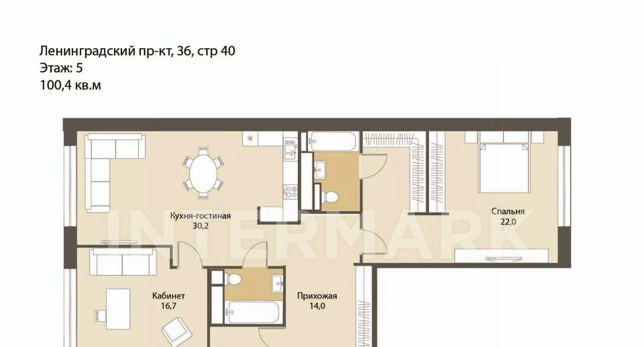 квартира г Москва метро Динамо пр-кт Ленинградский 36с/40 муниципальный округ Аэропорт фото 2