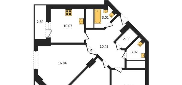 квартира г Воронеж р-н Левобережный ул Волгоградская 45 фото 1