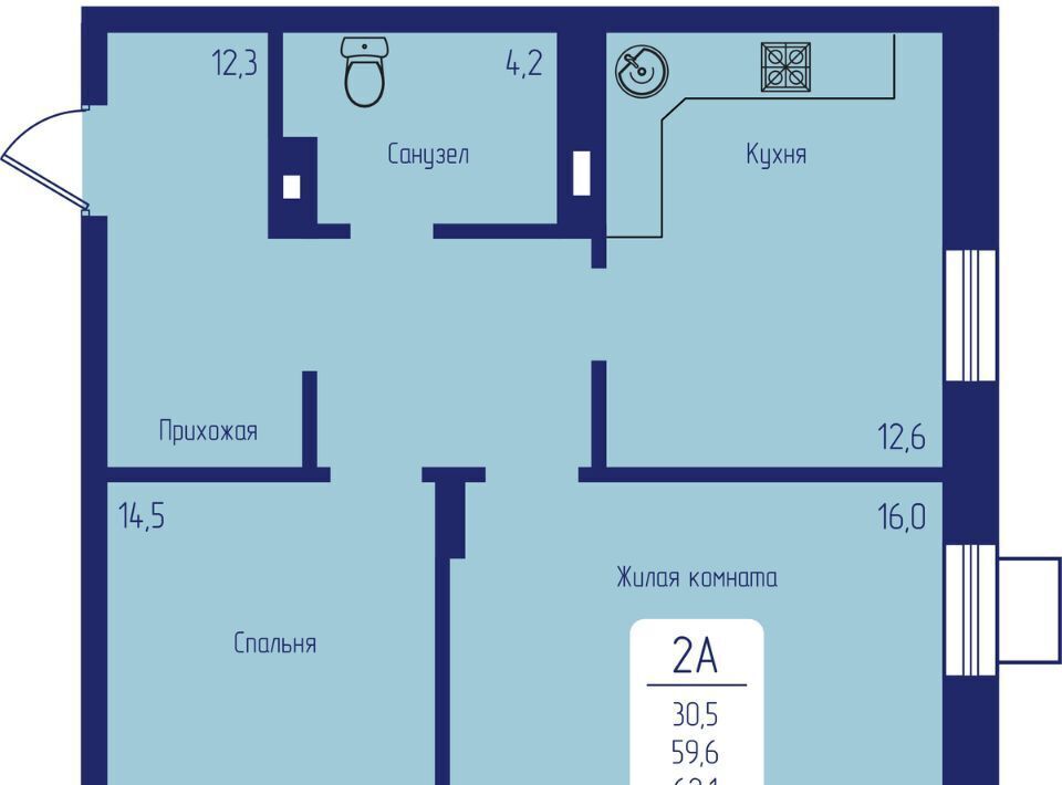 квартира г Красноярск р-н Октябрьский пр-кт Свободный 66рк/3 фото 1