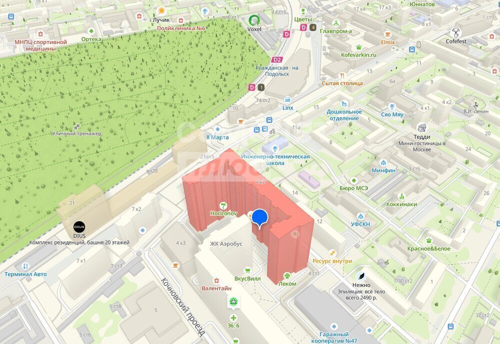 квартира г Москва метро Гражданская проезд Кочновский 4к/2 ЖК «Аэробус» муниципальный округ Аэропорт фото 24