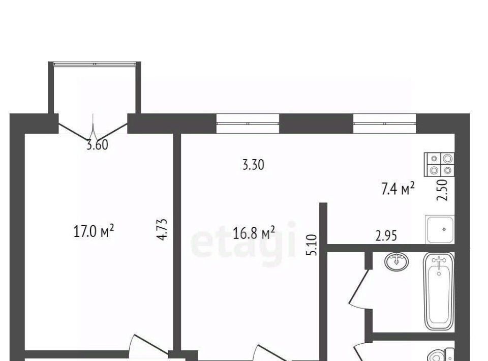 квартира г Череповец р-н Индустриальный ул Металлургов 13а фото 2