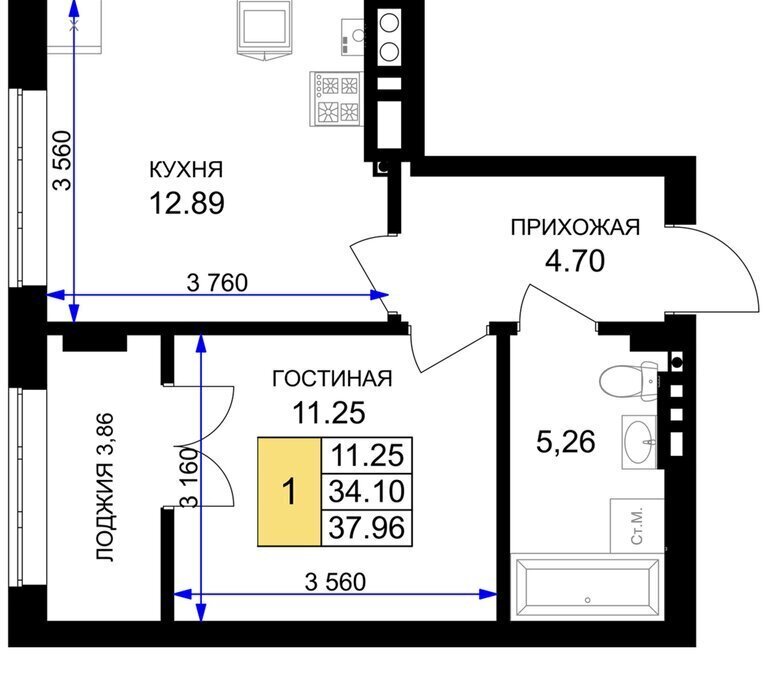 квартира р-н Гурьевский г Гурьевск ЖК «Включи» фото 1
