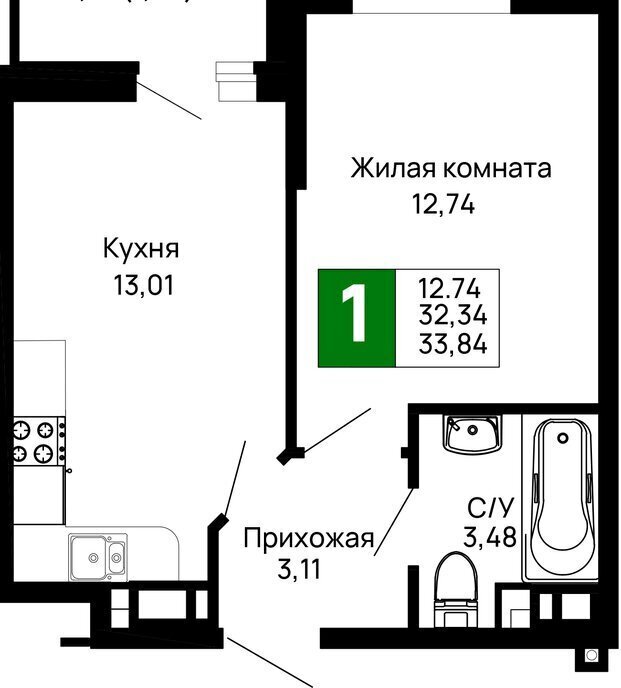 квартира г Майкоп район Аэродрома фото 1