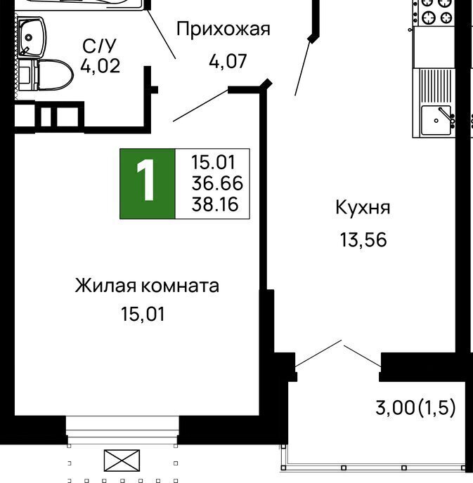 квартира г Майкоп район Аэродрома фото 1