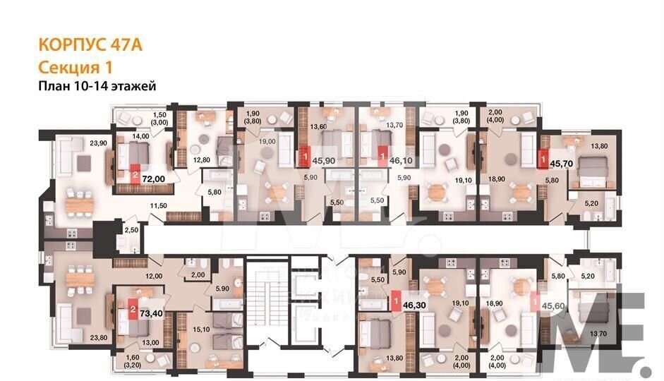 квартира г Калининград р-н Ленинградский ул Елизаветинская 47 ЖК «SunCity» фото 2