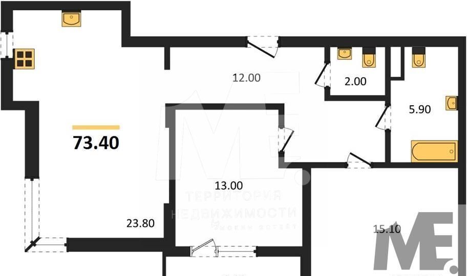 квартира г Калининград р-н Ленинградский ул Елизаветинская 47 ЖК «SunCity» фото 3