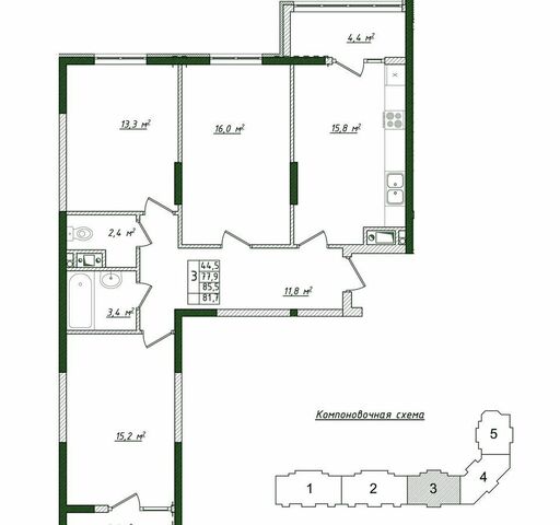 квартира ул Мраморная 4 блок-секц. №1, №5, №2, №3 фото