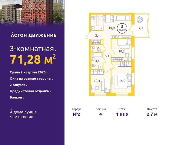 квартира Уралмаш Старая Сортировка жилой район Сортировочный, жилой комплекс Астон. Движение фото