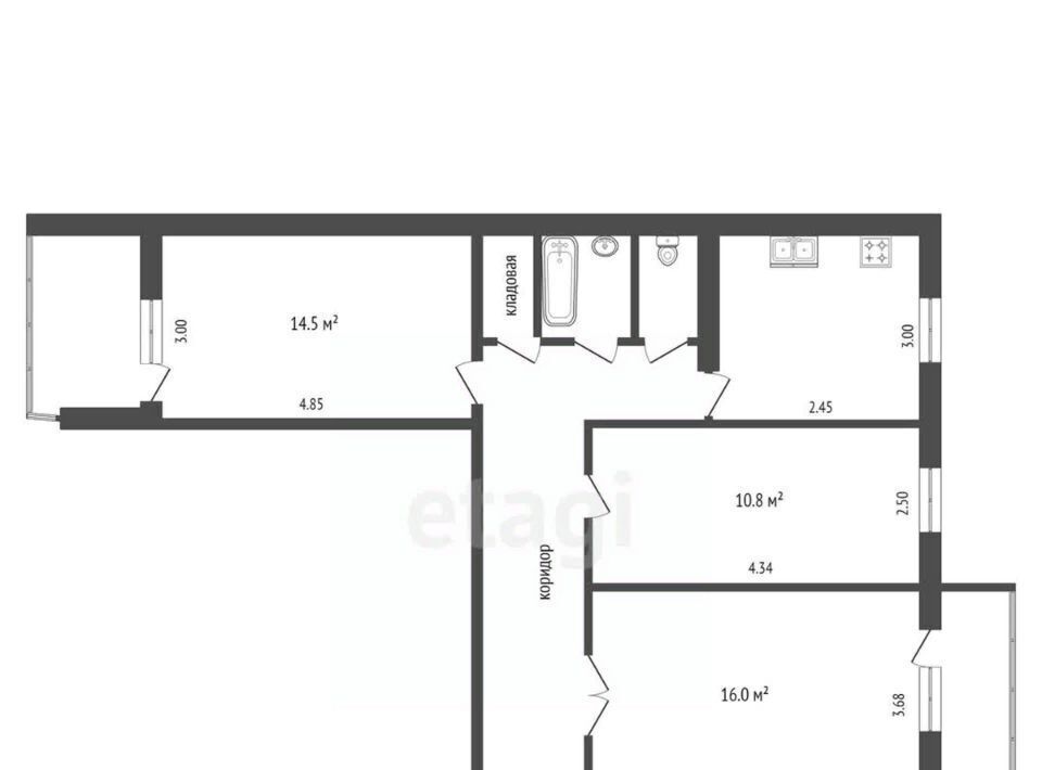 квартира г Пенза р-н Первомайский ул Кижеватова 17 фото 2