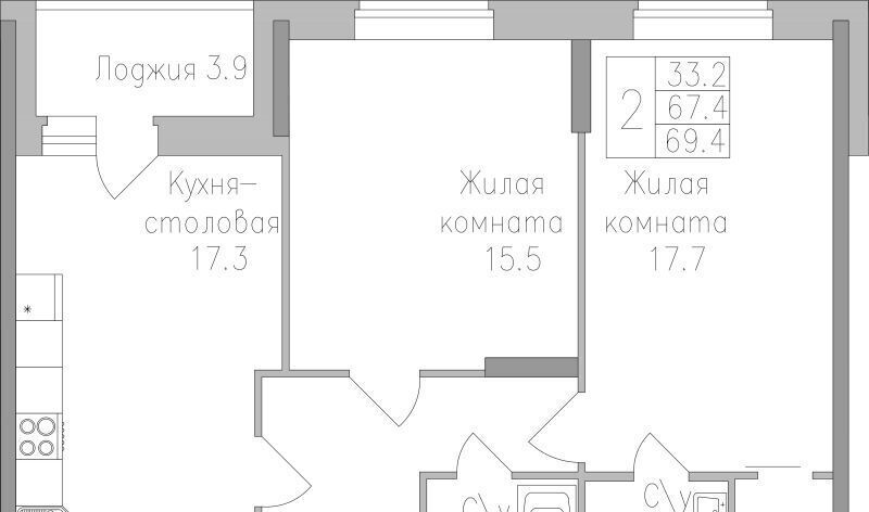 квартира г Липецк р-н Правобережный ЖК «Поколение» фото 1