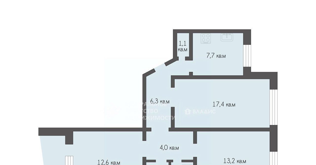 квартира г Рязань р-н Октябрьский ш Касимовское 48к/1 фото 2