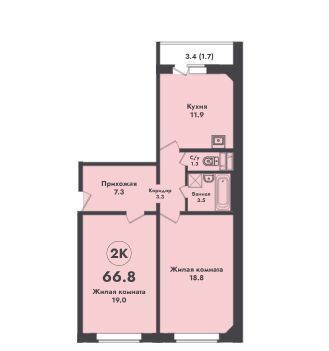 квартира г Новосибирск Заельцовская ул Объединения з/у 4 фото 2