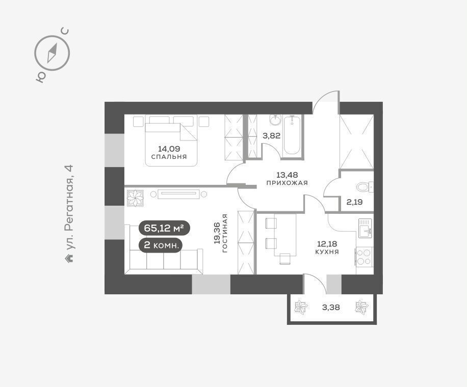 квартира г Красноярск р-н Свердловский ул. Красноярский Рабочий, д. 24 фото 1