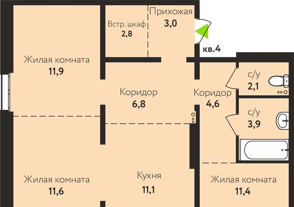 квартира г Барнаул р-н Индустриальный ул Солнечная Поляна 71 фото 1