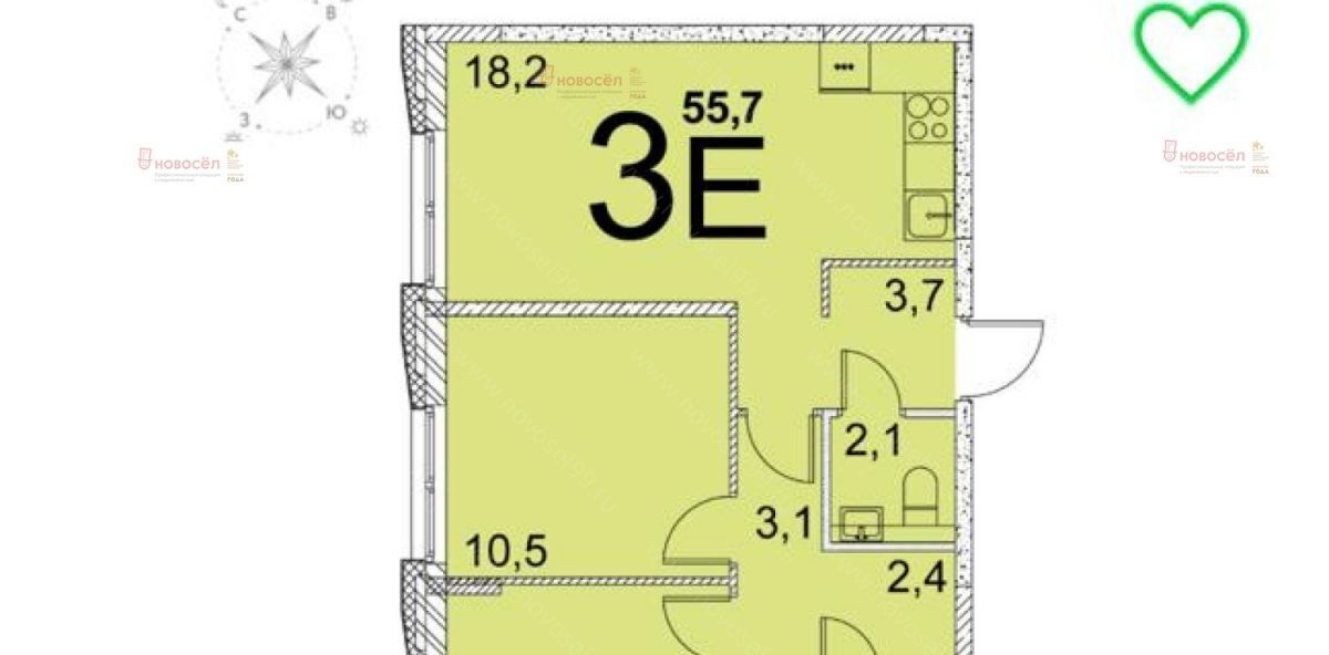 квартира г Екатеринбург Геологическая ул Краснолесья 100/3 фото 9