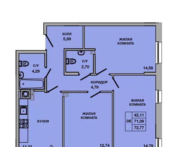 квартира г Батайск ул Ушинского 29к/1 ЖК Пальмира 2.0 фото 3