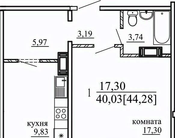 квартира г Челябинск р-н Курчатовский ул Маршала Чуйкова 26а фото 1