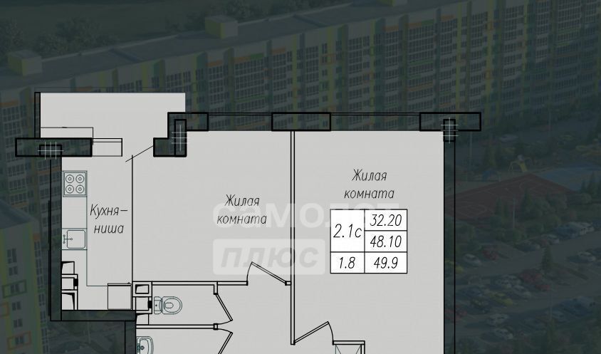 квартира г Курск р-н Сеймский ул Энгельса 158к/1 фото 2