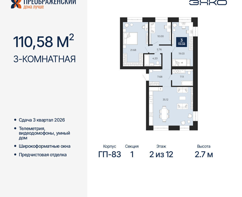 квартира г Новый Уренгой Северная жилая часть мкр Славянский фото 1