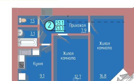 квартира г Благовещенск ул Загородная 47/1 фото 11