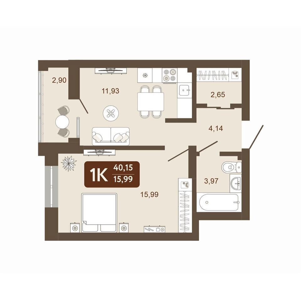 квартира г Кемерово р-н Ленинский мкр. 58В, стр. 1 фото 1