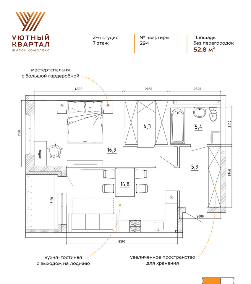 квартира г Кемерово ЖК «Уютный Квартал» фото 2