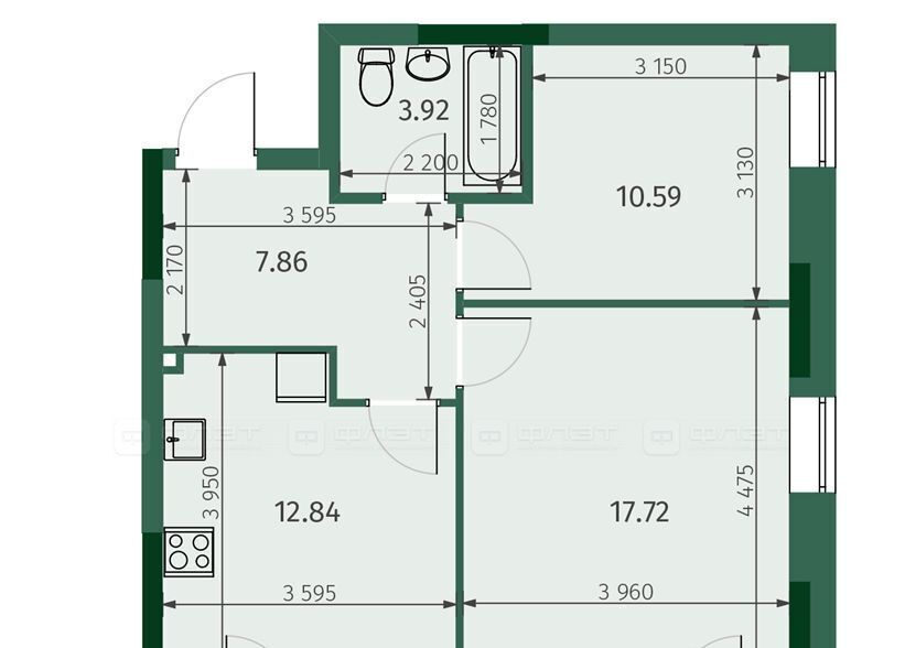 квартира г Казань метро Горки ул Бухарская 32к/2 фото 2