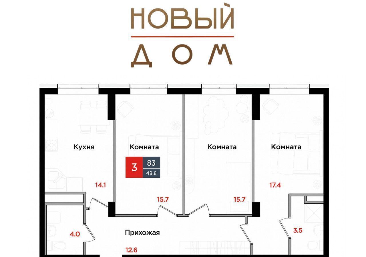 квартира г Невинномысск ул Новая 1 р-н 6-й микрорайон фото 1