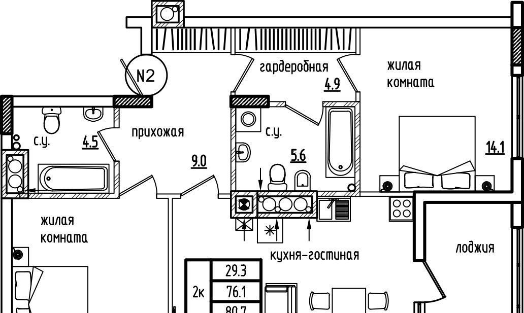 квартира г Калининград р-н Центральный ул Дубовая аллея 3ак/2 фото 1