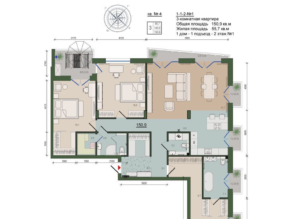 квартира г Калининград р-н Ленинградский ул Молодой гвардии 36/4 фото 1