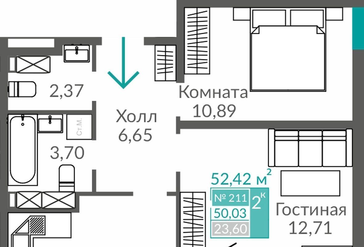 квартира г Симферополь р-н Киевский пр-кт Александра Суворова фото 1