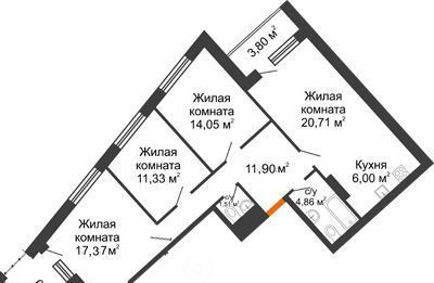 квартира г Нижний Новгород Горьковская ЖК «Дом на Набережной» фото 2